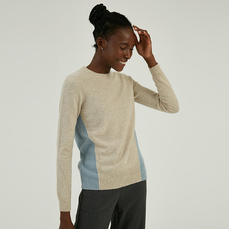 Pull en tricot pointelle 100 % cachemire personnalisé d'hiver