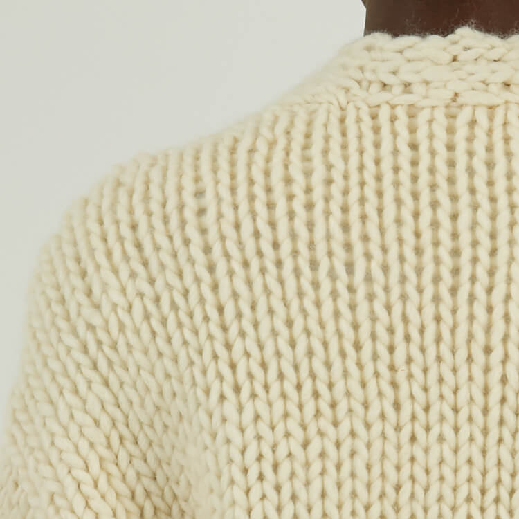 Manteau de cardigan en tricot épais 100 % coton d\'hiver personnalisé pour femme