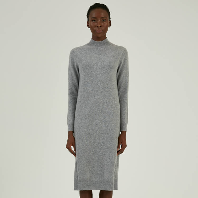 Robe pull mi-longue en laine à col roulé pour femmes sur mesure