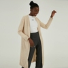 Haut de gamme personnalisé 100% Cachemire Automne Hiver Long Cardigan à tricoter