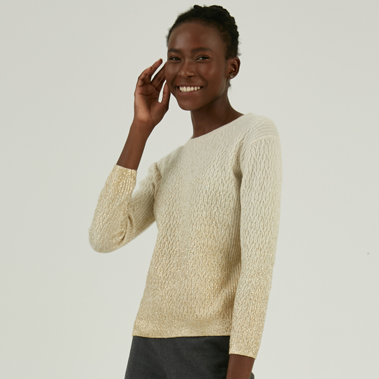 Pull en tricot torsadé imprimé à chaud 100 % laine personnalisé d'hiver