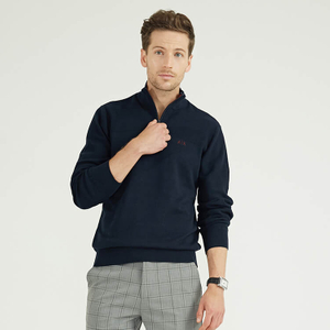Chandails en tricot 100 % coton à manches longues pour hommes personnalisés