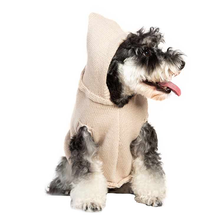 Vêtements d'hiver pour chiens sur mesure chiot pulls à capuche tricotés manteaux