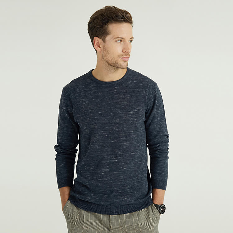 Vêtements de mode tricotés, plus la taille des chandails pour hommes hiver pull à col rond en tricot personnalisé 
