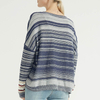 Pull tricoté simple et confortable à rayures pour femmes