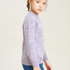 Pull à col rond multicolore à manches longues pour filles