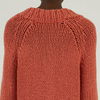 Chandail en tricot torsadé épais épais pour femme rouge en mélange de laine d'hiver personnalisé