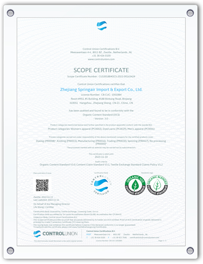 CERTIFICAT OCS-SCOPE