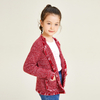 Petit cardigan pour filles en tricot à manches longues au design classique rouge parfumé