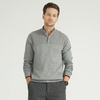 1/4 Zip Pull Tricoté Simple Contraste Couleur Pull à Manches Longues pour Homme