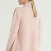 Dernier automne hiver laine mérinos tricoté rose long femmes cachemire Cardigan