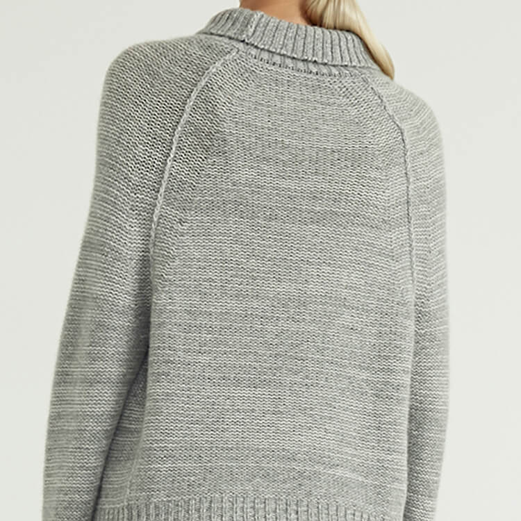 Col roulé de mode simple tricoté gris 2022 pulls en laine pour femmes