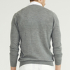 Chandail cardigan en pure laine mérinos 100 gris classique pour homme personnalisé avec bouton