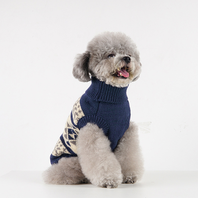 Chiot personnalisé chien Noël tricoté pull jacquard manteau col roulé chandail de Noël moche 