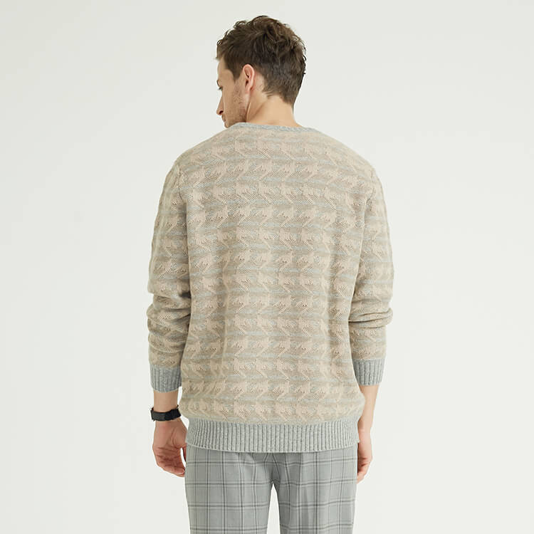 Pull en cachemire en tricot de conception de modèle personnalisé pour les hommes