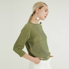  Dernier col rond col rond manches longues vert câble pull pull tricoté femmes chandails