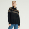 Pull en mohair pour femme de luxe noir à manches longues et col roulé