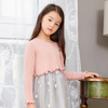 Robe fille rose en maille patchwork gaze