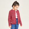 Petit cardigan pour filles en tricot à manches longues au design classique rouge parfumé