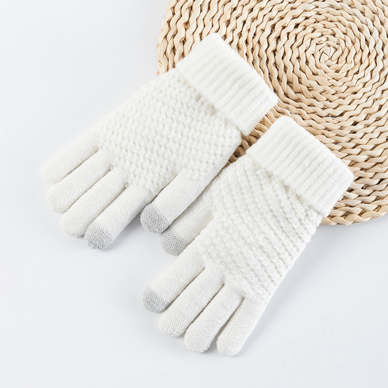 Gants de contact en option multicolores de style tricot classique