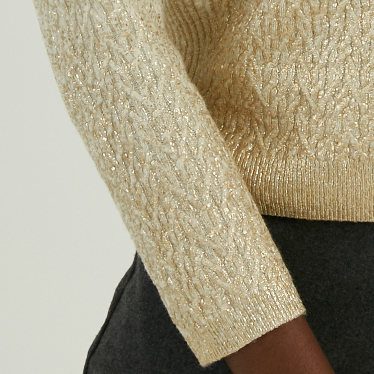 Pull en tricot torsadé imprimé à chaud 100 % laine personnalisé d\'hiver
