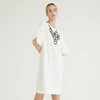 Robes de grande taille pour femmes simples brodées en tricot blanc