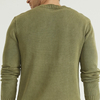 Pull en cachemire à manches longues tricoté vert pour homme