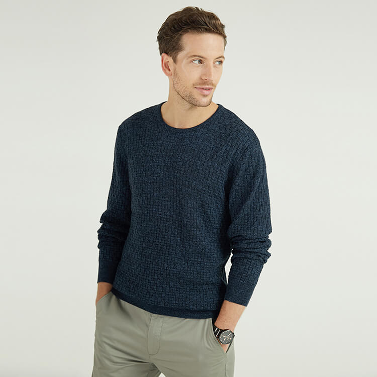 Personnalisation de la conception de style classique Pull pour hommes à col rond 