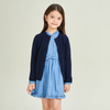 Cardigan bleu tricoté à boutons solides pour filles