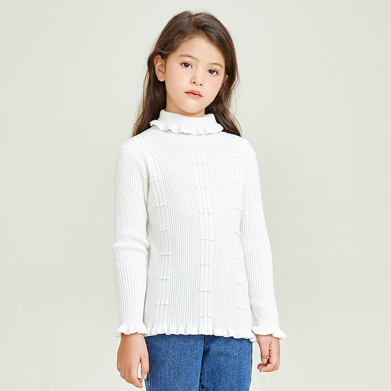 Pull à col haut et à manches longues pour filles