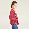 Petit cardigan pour filles en tricot à manches longues au design classique rouge parfumé