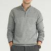 1/4 Zip Pull Tricoté Simple Contraste Couleur Pull à Manches Longues pour Homme