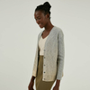 Cardigan en tricot torsadé boutonné imprimé à chaud 100 % laine mérinos personnalisé