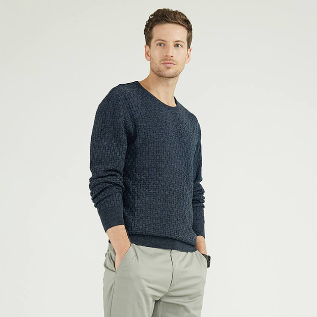 Personnalisation de la conception de style classique Pull pour hommes à col rond 