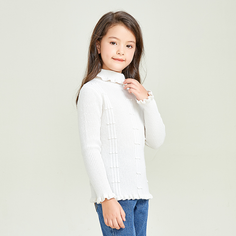 Pull à col haut et à manches longues pour filles