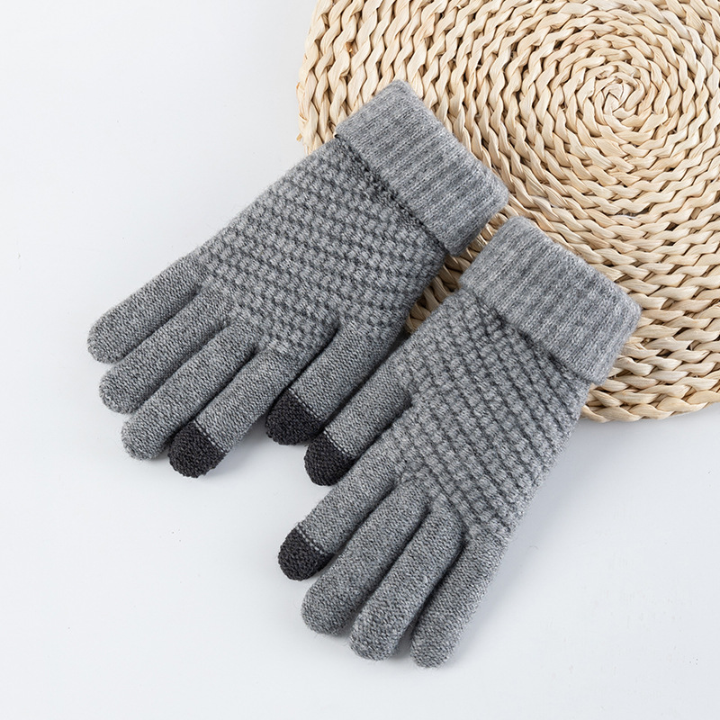 Gants de contact en option multicolores de style tricot classique