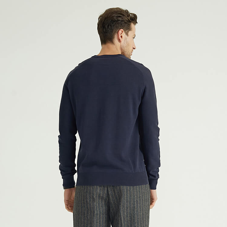 Pull en tricot à col rond et à manches longues pour hommes