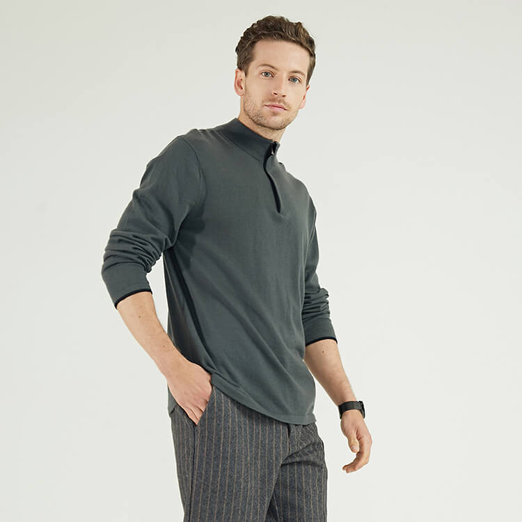 Pull classique en maille à 1/4 zip pour homme