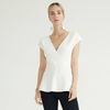 Pull en laine blanc classique Crossover Design Vest pour femme