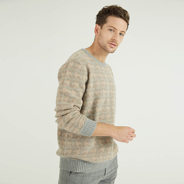 Pull en cachemire en tricot de conception de modèle personnalisé pour les hommes