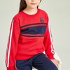 Girls - Sweatshirt classique décoré de rayures noires et blanches rouges 