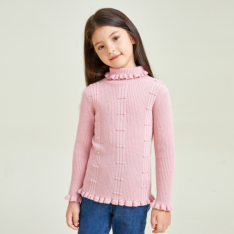 Pull à col haut et à manches longues pour filles