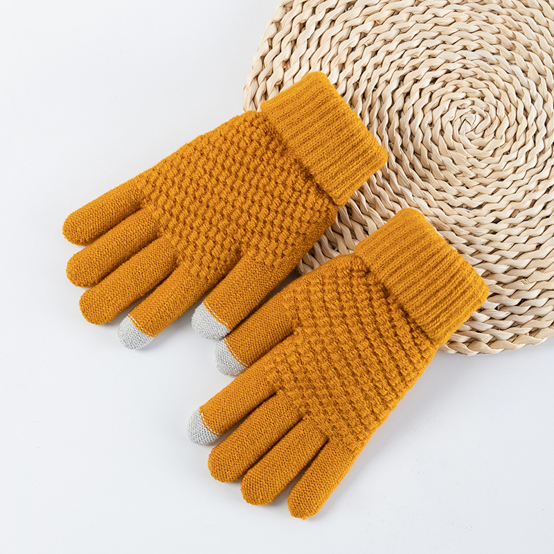 Gants de contact en option multicolores de style tricot classique