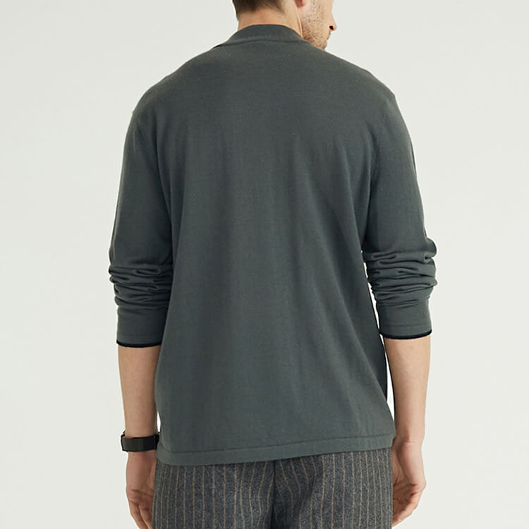 La conception de fermeture à glissière est un pull en laine de cardigan en cachemire formel simple pour hommes