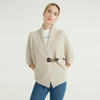 Cardigan en cachemire pour femmes à la mode beige chaud tricoté Pure Cape Casual