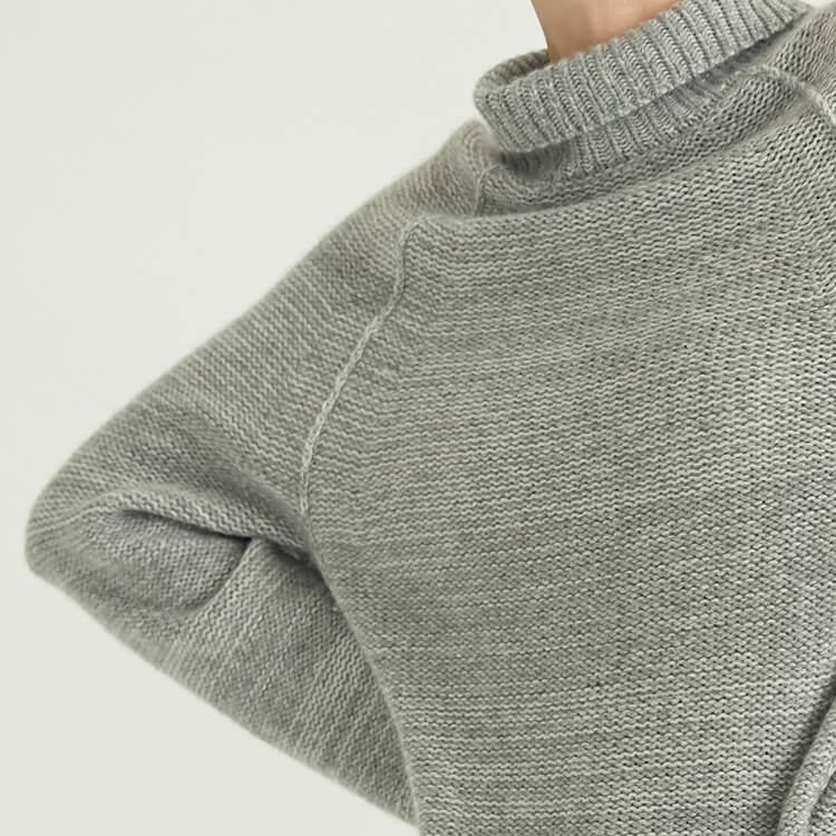 Col roulé de mode simple tricoté gris 2022 pulls en laine pour femmes