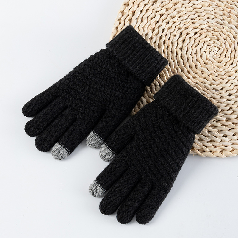 Gants de contact en option multicolores de style tricot classique