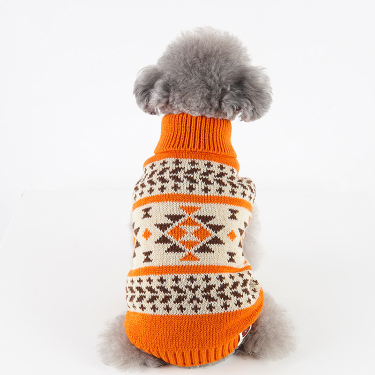 Chiot personnalisé chien Noël tricoté pull jacquard manteau col roulé chandail de Noël moche 