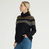 Pull en mohair pour femme de luxe noir à manches longues et col roulé