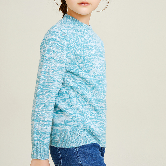 Pull à col rond multicolore à manches longues pour filles